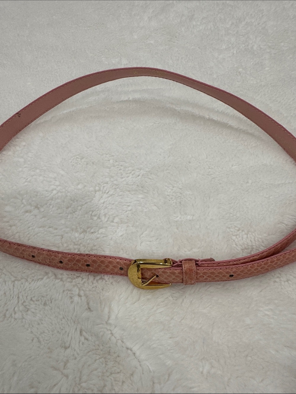 Vintage snakeskin Charter Club Slim Pink Belt with Gold-Tone Buckle - Picture 8 of 12